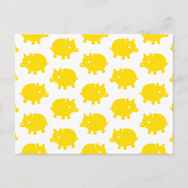 Hellgelbes Muster Postkarte (Vorderseite)