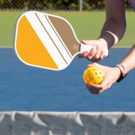 Hellgelbes Orange Mocha Weißes Racing Streifen Pickleball Schläger
