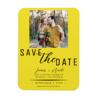 Hellgelbes Save the Date Foto Hochzeit