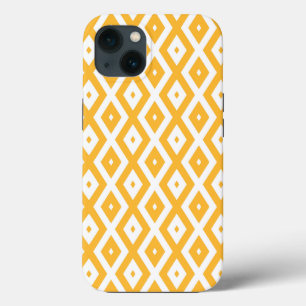Hellgelbes und weißes Diamantmuster Case-Mate i iPhone Hülle