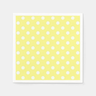Hellgelbes weißes Polka-Punktmuster Serviette