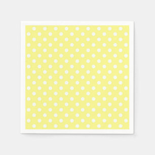 Hellgelbes weißes Polka-Punktmuster Serviette