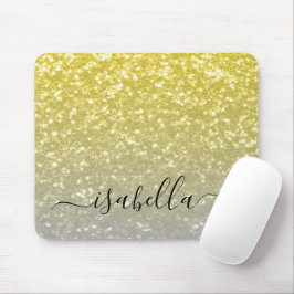 Hellgoldgraue Imitate Glitzern Individuelle Name Mousepad