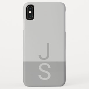 Hellgrau & Grau Moderne Anfangsbuchstaben Monogram Case-Mate iPhone Hülle