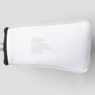 Hellgrau, Milchweiß, Blumendesign Golf Headcover