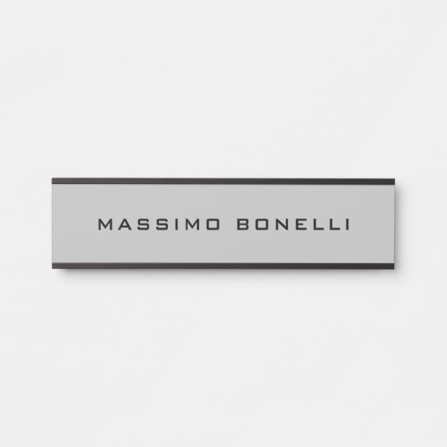 Hellgrau minimalist schlicht lesbar modern türschild (Vorderseite )