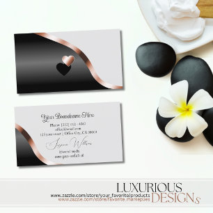Hellgrau Schwarz Wellige Rose Gold Dekoration mit  Visitenkarte