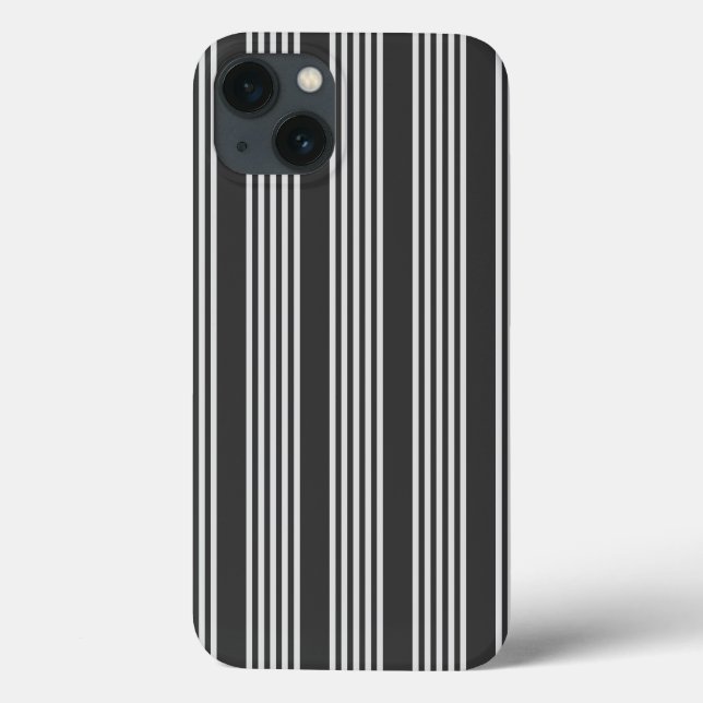 Hellgrau und Holzkohle 5 Streifen Muster Case-Mate iPhone Hülle (Rückseite)