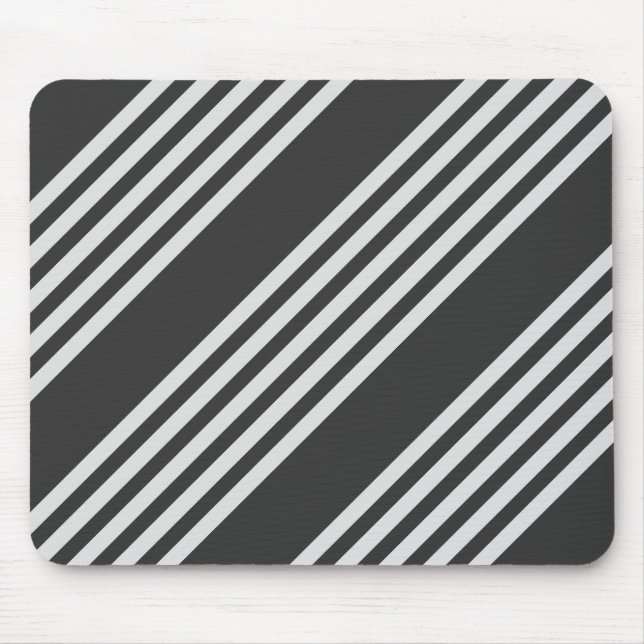 Hellgrau und Holzkohle 5 Streifen Muster Mousepad (Vorne)