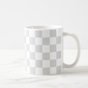 Hellgrau-weißes Schachbrettmuster Tasse