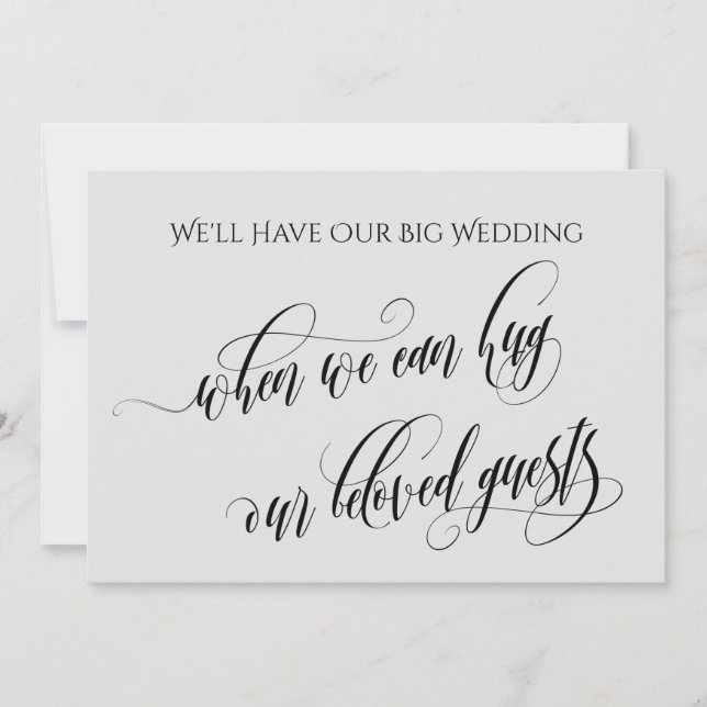 Hellgrau, wenn wir dich mit einer verspäteten Hoch Einladung (Vorderseite)