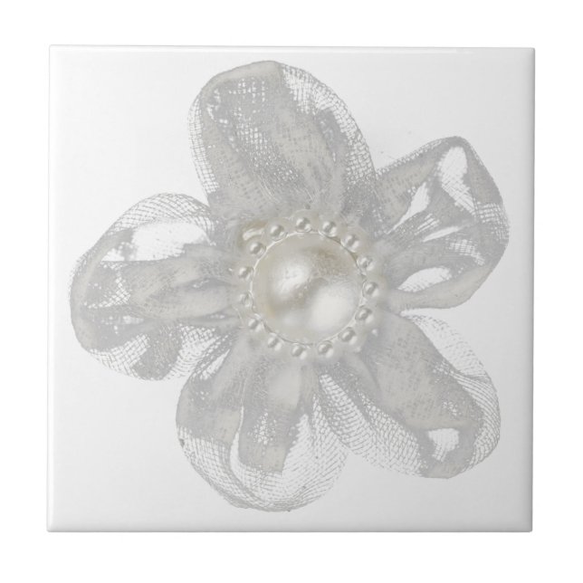 Hellgraue Blume Fliese (Vorderseite)