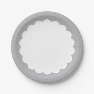 Hellgraue Kamm-Muschel - Personalizable Pappteller