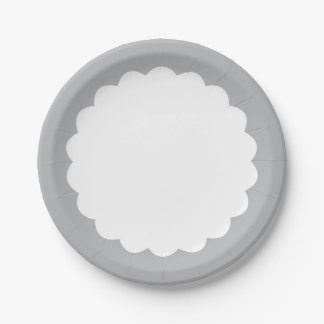 Hellgraue Kamm-Muschel - Personalizable Pappteller
