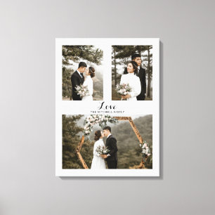 hellgraue Liebe Skript Custom Foto Collage Leinwanddruck