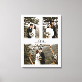 hellgraue Liebe Skript Custom Foto Collage Leinwanddruck