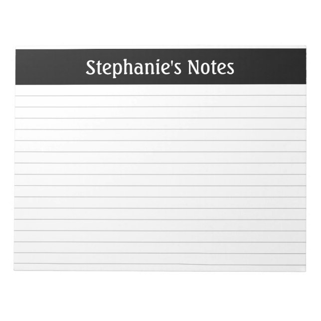 Hellgraue Linde 11 x 8,5 Landschaft Personalisiert Notizblock (Vorderseite)