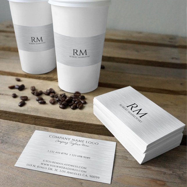 Hellgraue Metallic Textur Visitenkarte (Von Creator hochgeladen)