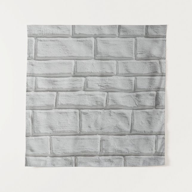 Hellgraue oder weiße Ziegelwand Oberflächentextur  Wandteppich (Vorderseite)