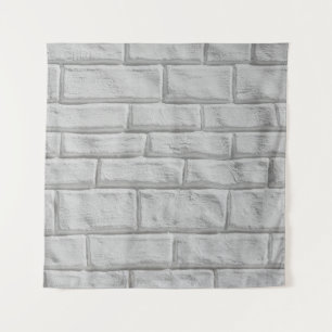 Hellgraue oder weiße Ziegelwände Wandteppich