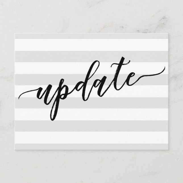 Hellgraue Streifen - Hochzeitsupdate verschoben Postkarte (Vorderseite)
