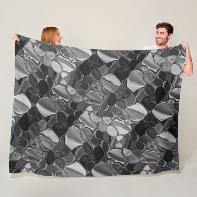Hellgraue und dunkelgerundete Formen Fleecedecke (Beispiel)