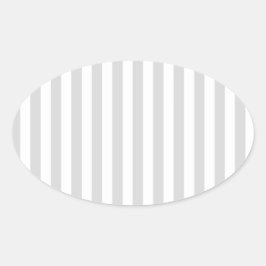 Hellgraue und weiße Streifen Ovaler Aufkleber