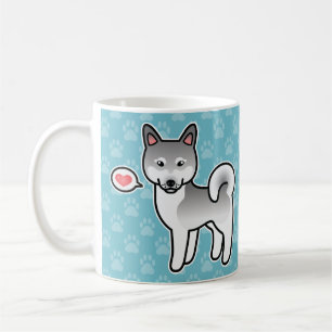 Hellgrauer Alaskan Klee Kai Hund mit einem Herzen Tasse
