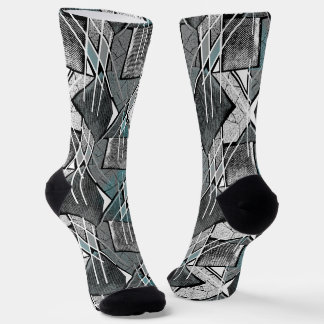 Hellgrauer geometrischer Druck. Socken