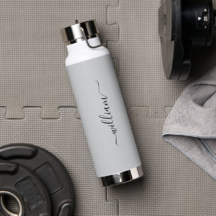 Hellgrauer Individuelle Name Wasserflasche Trinkflasche