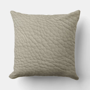 Hellgrauer Lederlook Print Decorative Kissen