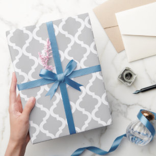 Hellgrauer marokkanischer Druck Geschenkpapier
