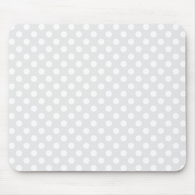 Hellgrauer und weißer Tupfen Mousepad (Vorne)
