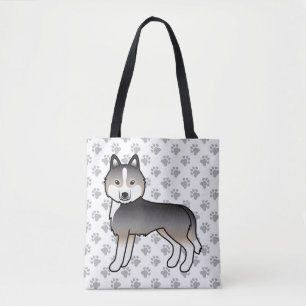 Hellgrauer Wolf Siberian Husky Cartoon Hund & Pfot