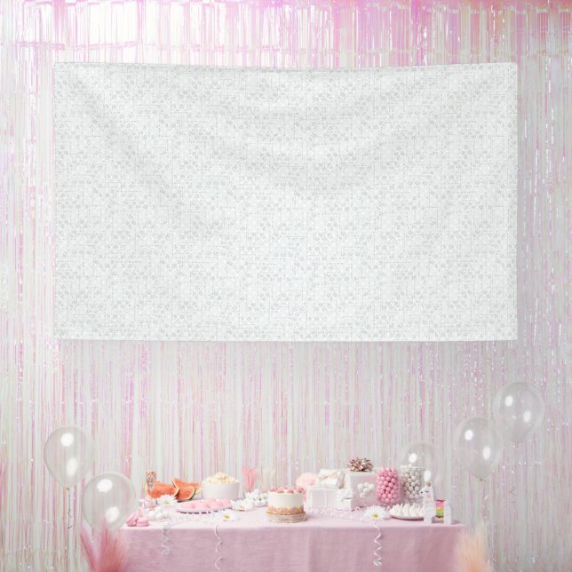 Hellgraues geometrisches Blumenmuster | Modernes S Banner (Party)