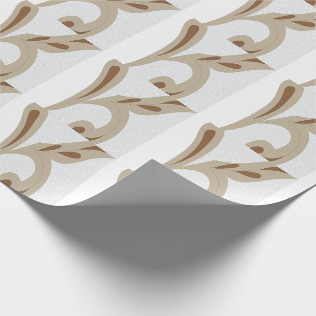 Hellgraues geometrisches Blumenmuster | Modernes S Geschenkpapier (Ecke)