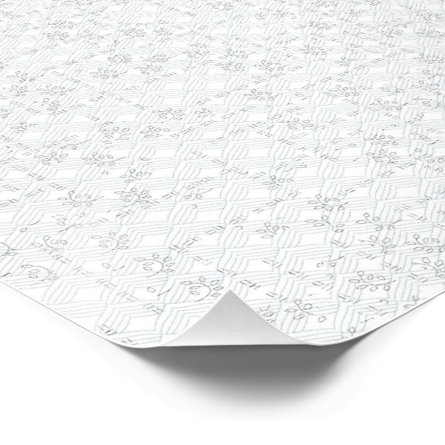 Hellgraues geometrisches Blumenmuster Poster (Ecke)