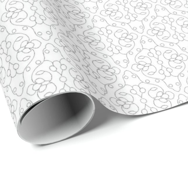 Hellgraues geometrisches Fliesenmuster Geschenkpapier (Rolleneckpunkt)