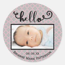 hellgraues Rosa/Foto - Circle Sticker