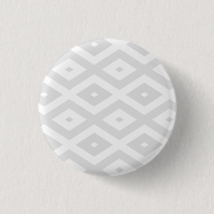 Hellgraues und weißes Diamantmuster Button
