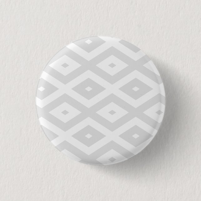 Hellgraues und weißes Diamantmuster Button (Vorderseite)