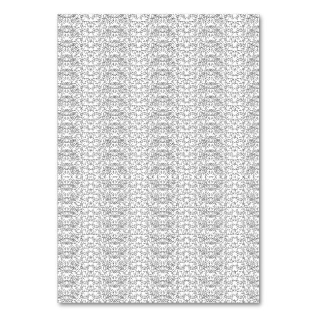 Hellgraues, V-förmiges Muster auf weißem b Tischnummer (Vorderseite)