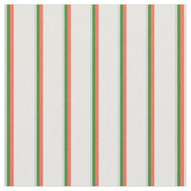 Hellgraues, waldgrünes, rotes und weißes Muster Stoff (Nahaufnahme)