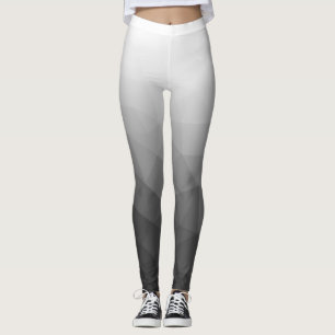 Hellgraues weißes geometrisches Mesh Muster Leggings