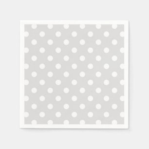 Hellgraues weißes Polka-Dot-Muster Serviette