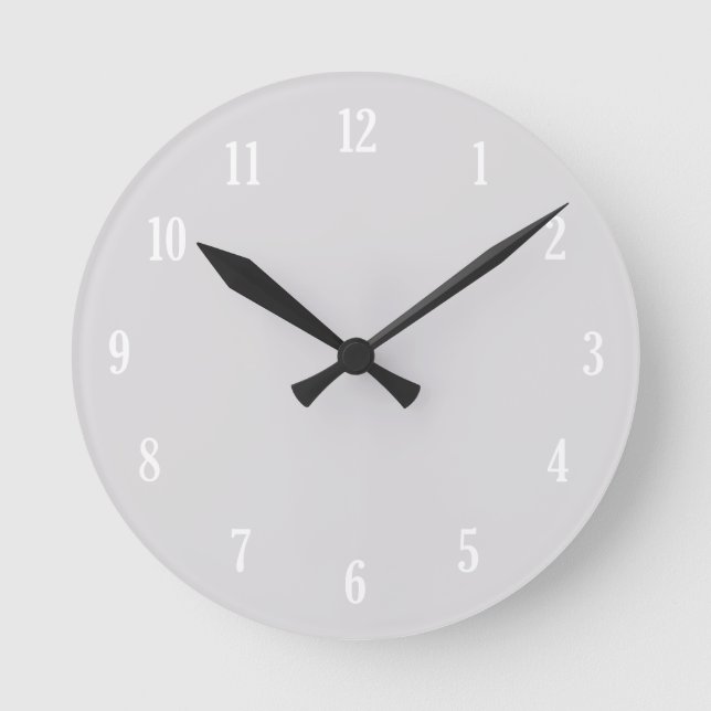 Hellgrauuhr Runde Wanduhr (Vorderseite)