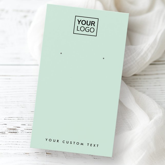 Hellgrün, benutzerdefiniertes Logo Ohrring-Display (Light mint green custom logo earring display card)