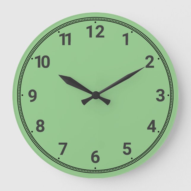 Hellgrün Große Wanduhr (Vorderseite)