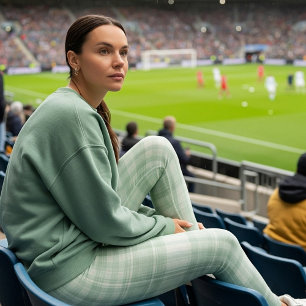 Hellgrün kariert leggings