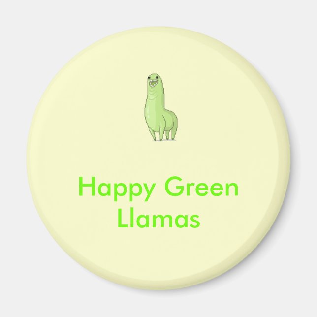Hellgrün Lamas Magnet (Vorne)